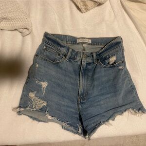 Abercrombie & Fitch Blue Distressed Denim Shorts